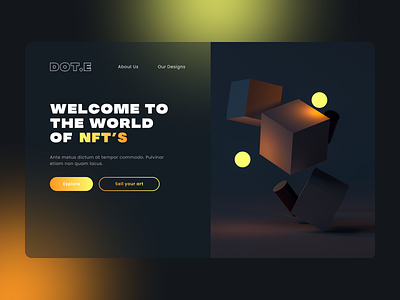 DOT.E - NFT trading Website (template) design