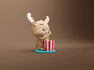 DEER-ko 🦌 3d 3d animal 3d deer animal animalz animation blender branding cute deer design graphic design illustration illustrations kawaii library motion graphics resources ui