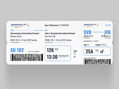 Aeroflot boarding pass aeroflot boarding pass branding design graphic design typography