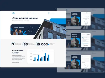 Real estate agency authorization design dream figma form house login personal area real estate agency statistics ui ux web