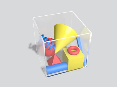 Box of Goodies 3d boole cinema4d illustration lighting materials primitive shadow spline