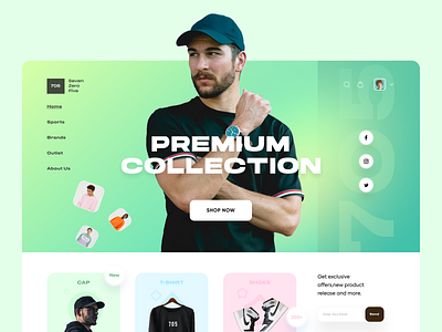 Online Shop Web Header . agency clean cloth shop design interface landing landing page landing page design minimal online shop orix sajon shop ui ux ux ui design web design website website design websitedesign