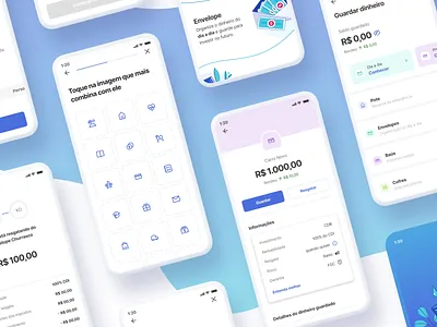 Investments | Mobile App app art direction bank blue color creative design illustration layouts mobile money ui ux