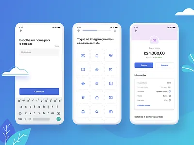 Investments | Mobile App app bank blue color creative design graphic design icons illustration investments layout mobile ui ux visual