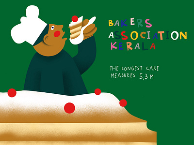 Guinness World Records (The longest cake) art digitalart illustration poster vector