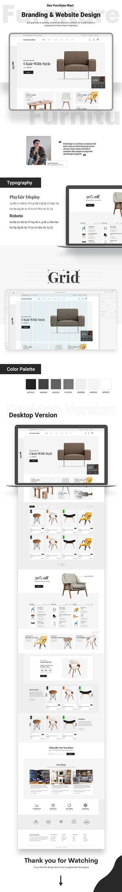 Dev Furniture eCommerce Website UI Download branding corporate design devdesign ecommerce modern xd