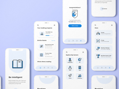 Book Reading App app design typography ui ux