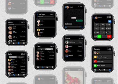 WhatApp for Apple Watch applewatch design graphic design iwatch ui uiux user friendly userinterface ux whatsapp