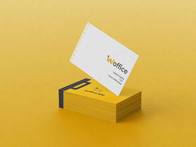 Woffice business card branding design logo measure minimalism rule vector