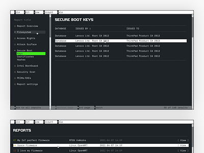 Cyber Security Dashboard firmware layout minimal security ui