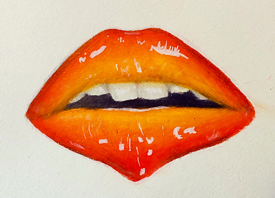 Aesthetic Orange Lips aesthetic app art drawing lips orange orangelips