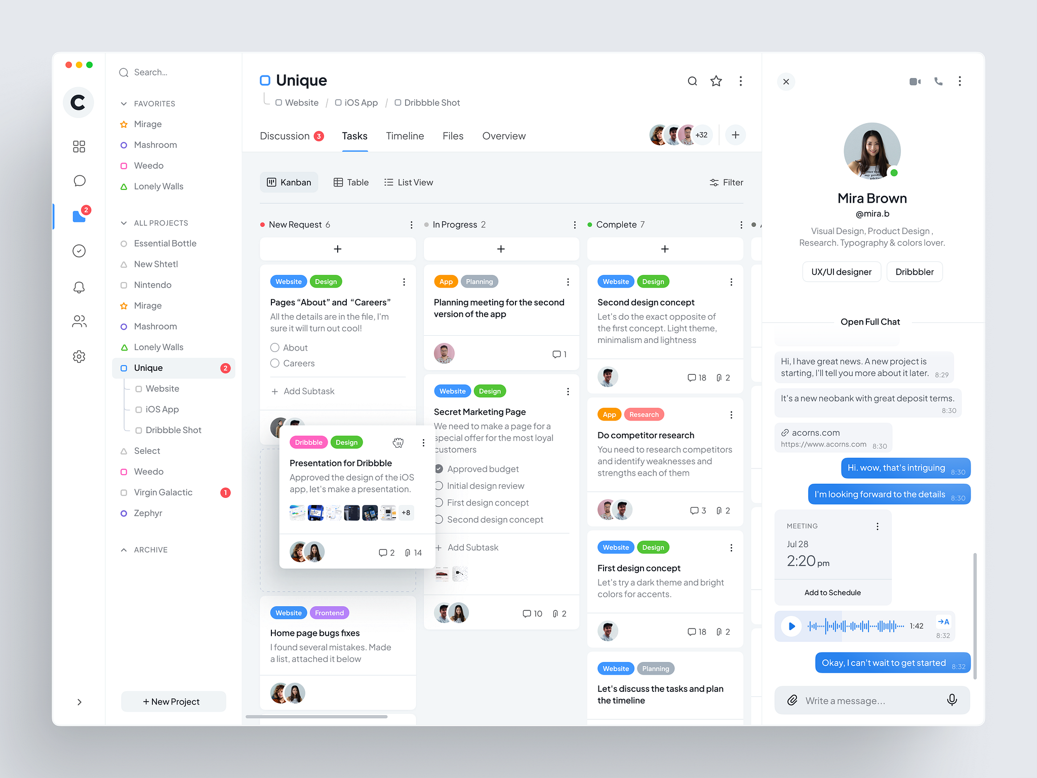 Photo provided by https://dribbble.com/shots/19198544-Team-Management-Dashboard