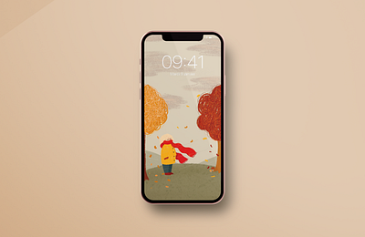 Fall mobile wallpaper automn design fall graphic design illustration illustrator mobile procreate wallpaper