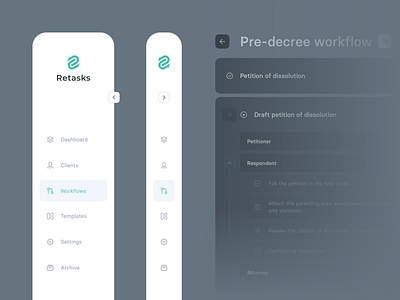 Light & Dark Web App — Workflow Management | Lazarev. adaptive app clean clients dark interaction interface light list management multi level schedule sidebar task timeline ui ux web white workflow