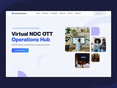 Touchstream SaaS redesign and UI Kit animated animation b2b clean corporate landing motion graphics saas website