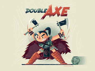 :::Double-Axe Warrior::: axe board game character concept dnd fighter illustration mini character warrior