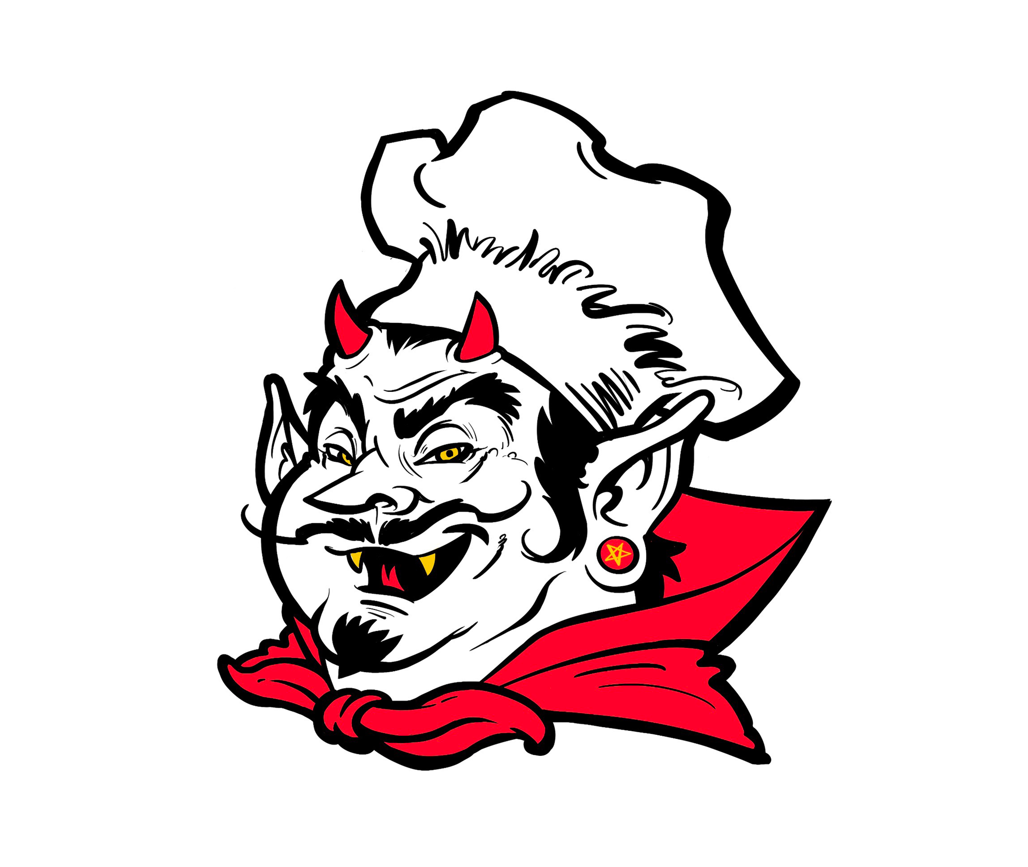 Black Magic Pizza Chef branding chef devil illustration pizza pizza chef procreate