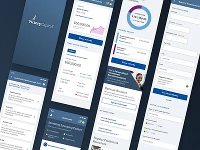 Design for Victory Capital customer account app - shipped. app app store branding shipped app ui ui design