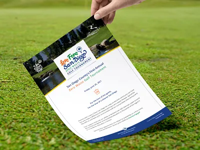Love Fore San Diego Golf Tournament design flyer golf graphic design handout tournament