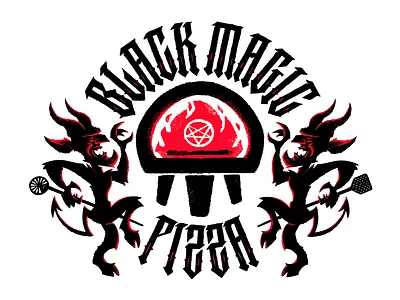 Black Magic Pizza Demons black magic branding custom type demons illustration logo pizza typography