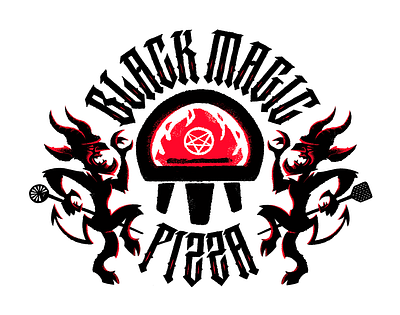 Black Magic Pizza Demons black magic branding custom type demons illustration logo pizza typography