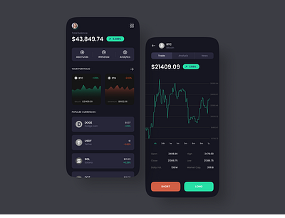Crypto Trading App Concept app design clean crypto app figma simple ui ux design visual design