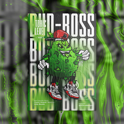 Bud Boss branding bud cannabis cbd character design e liquid illustration kratom mascot nft poster visual identity