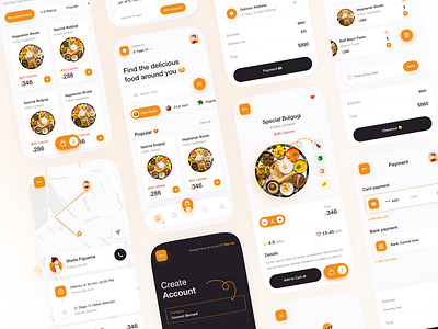 Cremes - Food Delivery Apps delivery apps deliveryapp food foodapps fooddelivery foody mobile app onboarding ui ux