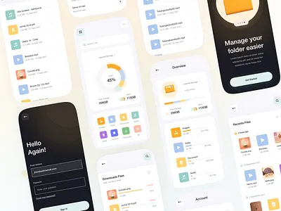 Memo - File Manager Apps app cloud file filemanager mobile app onboarding sign in ui ux