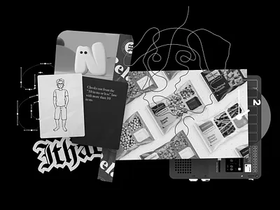 Work Collage collage cutout line art mashup packaging print typography