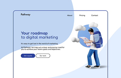 A digital marketing landing page concept branding design digital marketing home page illustration landing page marketing web web design
