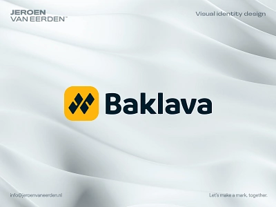 Baklava Logo Redesign - Arab Dating App application arab arabs arrow baklava black brand identity design branding cake connect creative logo design date dating engage lettermark logo logomark social visual identity design yellow