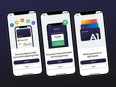 A1 Credit Card andriod app card credit card debit card design ios design mobile app onboarding ui ux
