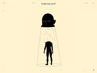 Gathering intel* abstract composition design dual meaning editorial illustration figure figure illustration gathering intel illustration intel laconic lines minimal poster ufo