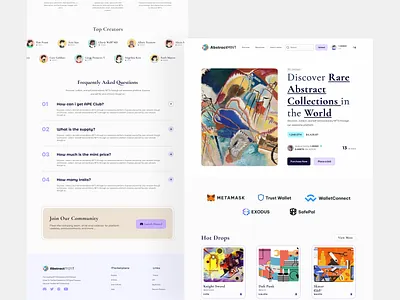 NFT Landing Page design interface landing page nft nft landing page trending ui ux