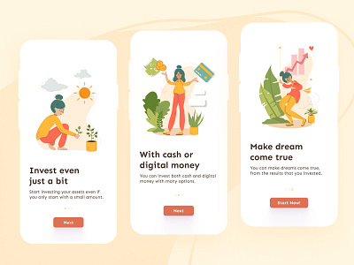 Onboarding Screen - Investment illustration invesment invest mobile mobile app nature onboarding onboarding screen plat splash screen uiux