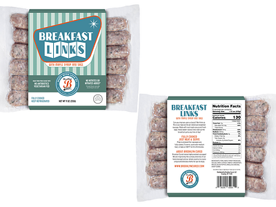 Brooklyn Cured® Breakfast Links Packaging branding design graphic design illustration logo typography vector