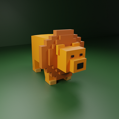 Low poly lion lions