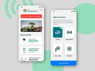 Home Scout Mobile App adobe adobe xd app design design dribbble home interface ios iphone mobile mobile app product design prototype security surveillance ui user experience user interface ux vector