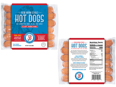 Brooklyn Cured® New York Style Hot Dogs Packaging branding design graphic design illustration logo typography vector