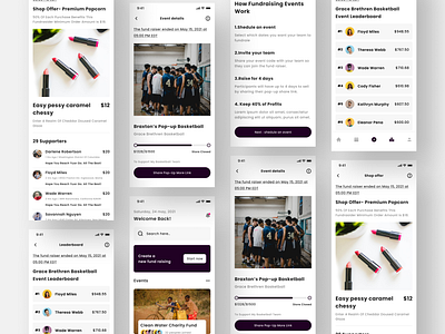 Fundraising app ui adobe xd app apple design figma fundraiser fundraisings graphic design home homepage ios mobile app ui mockup tools ui user experience user interface userinterface wireframe