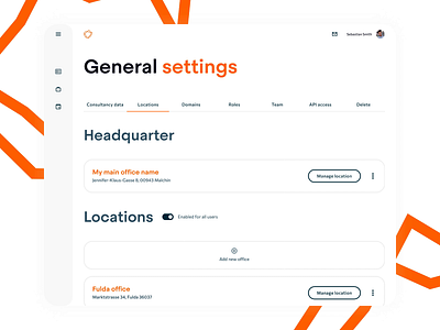 Matchical HR platform - deleting location and alerts/toasts alert animation branding dashboard dropdown graphic design hr hr tool jitter location location management menu micro interactions motion design motion graphics thestoryis toast ui ux web design