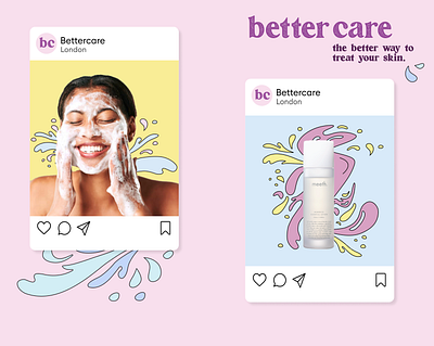 Better Care - Social Media for skincare brand branding digital marketing graphic design hair products illustration instagram ad skincare social media