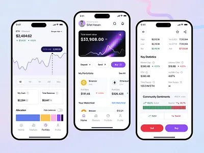 Crypto Wallet Mobile App app design binance bitcoin blockchain crypto crypto exchange app crypto mobile app crypto platform crypto trading crypto ui crypto wallet crypto wallet app cryptocurrency exchange mobile app mobile app mobile app ui stock trading trading app web3 web3 app