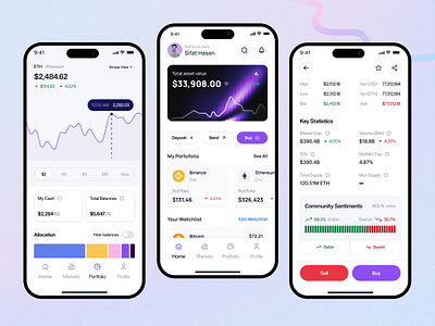 Crypto Wallet Mobile App app design binance bitcoin blockchain crypto crypto exchange app crypto mobile app crypto platform crypto trading crypto ui crypto wallet crypto wallet app cryptocurrency exchange mobile app mobile app mobile app ui stock trading trading app web3 web3 app