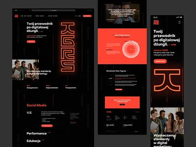 TIGERS.pl 🐯 business dark theme dark ui design desktop home page landing page mobile neon poland social media tigers ui user interface ux web web design webdesign webdesigner website