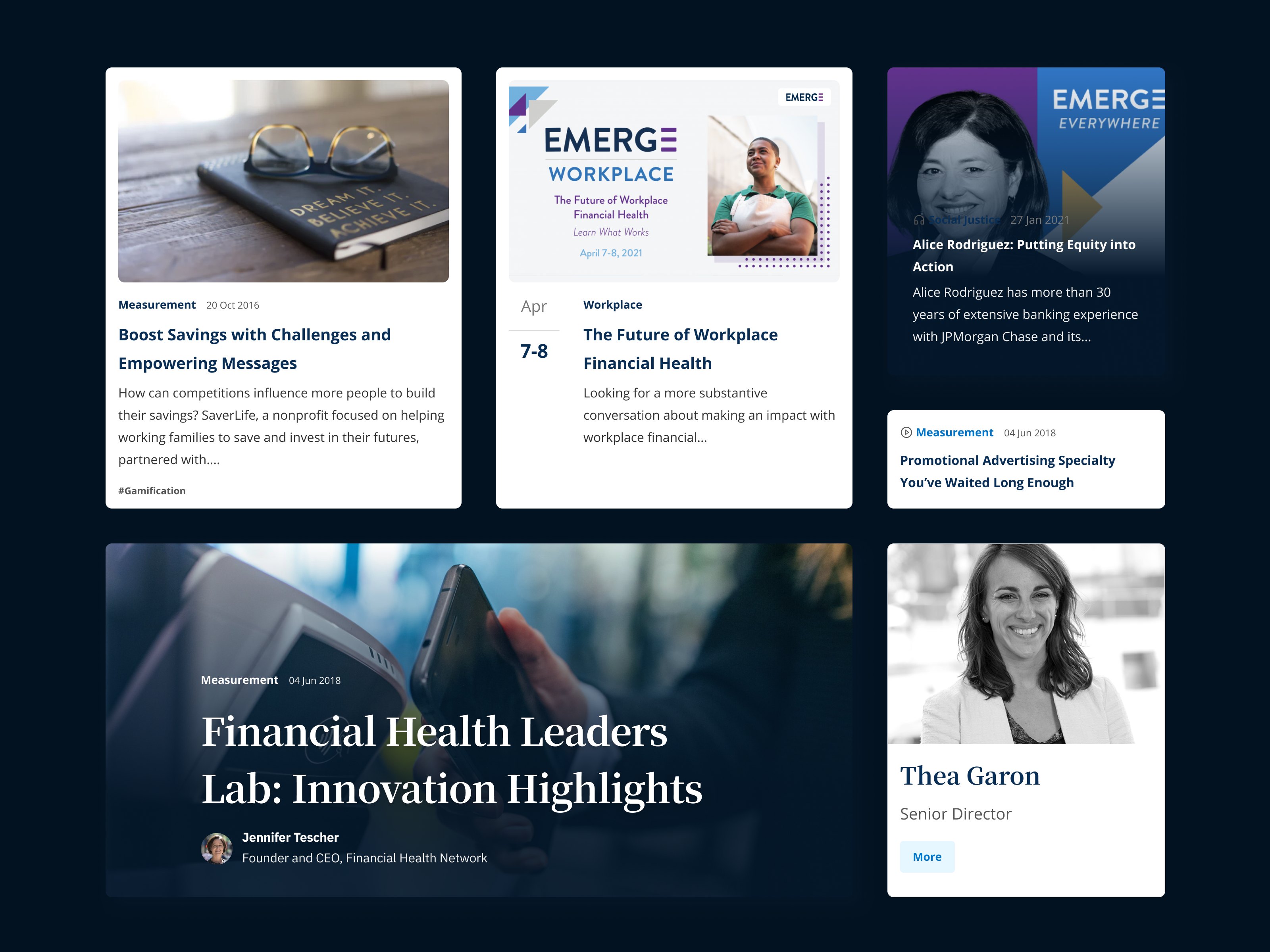 Article cards for The Financial Health Network