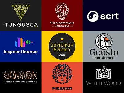 Golden Flea 2022 bird brand branding deer design font golden goose hookah identity leaf letter logo logotype meduza ninja snake volcano white wood