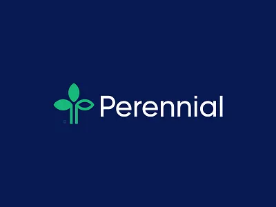 Perennial brand branding development eco financial fintech grove investment leaf logo mark nature tech technology tree