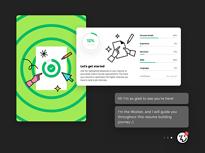 Wozber 4.0 cv design resume stats ui update user interface wozber